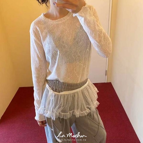 緞帶點點拼紗小屁簾